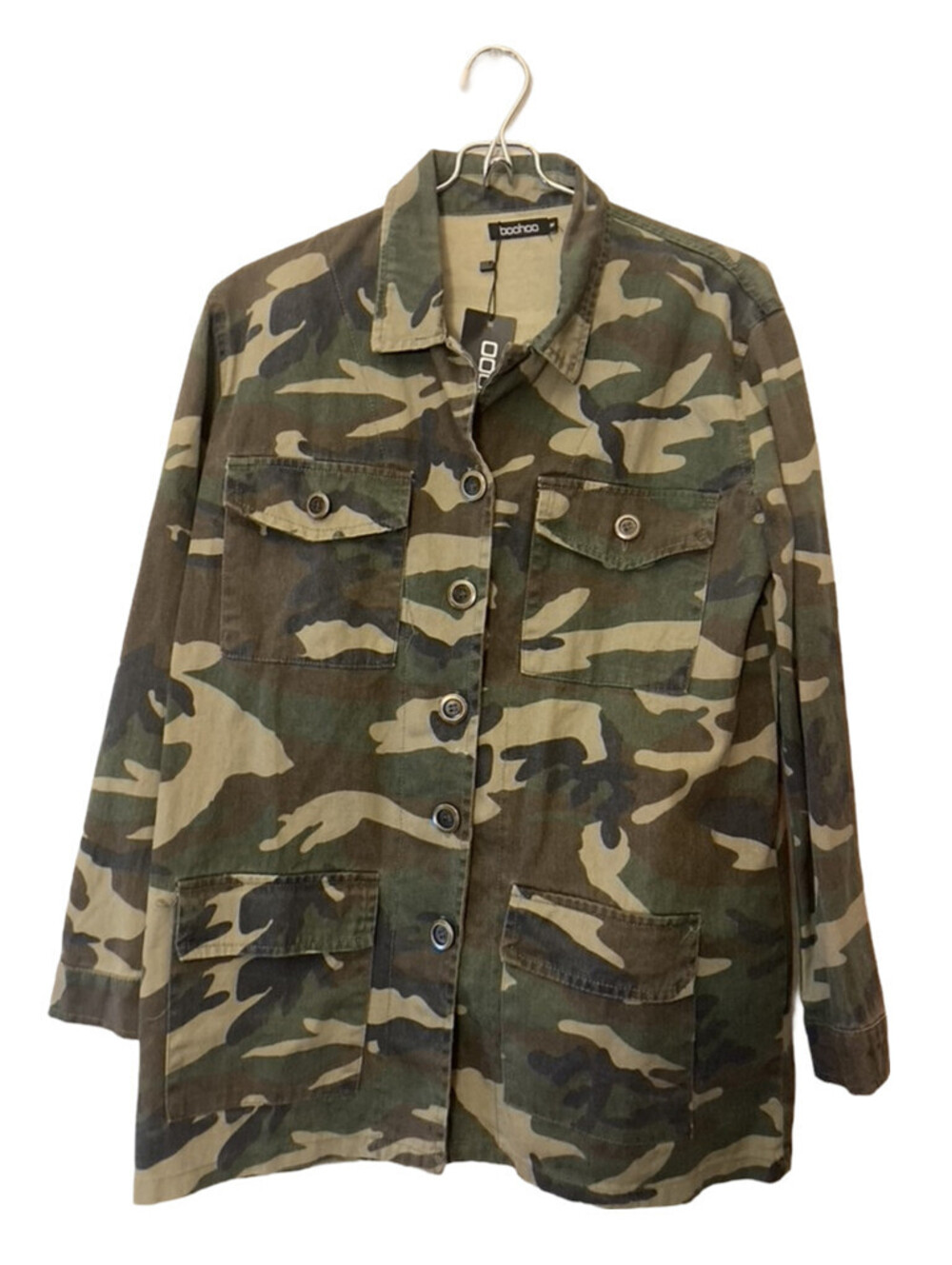 Boohoo Camouflage Long Sleeve Shirt (NEW) - size M